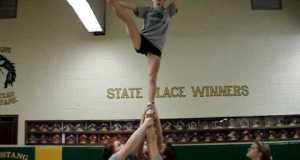 Cheer stunt: the butterfly