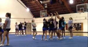 GVHS Cheer – UDel Stunt Clinic – Working on Basket Tosses #3