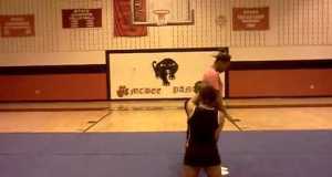 MHS Cheerleader Tweet Learning Back handspring