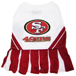 Pets First NFL San Francisco 49ers Dog Cheerleader Dress, Medium