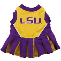 Pets First NCAA LSU Tigers Cheerleader Dog Outfit, Medium