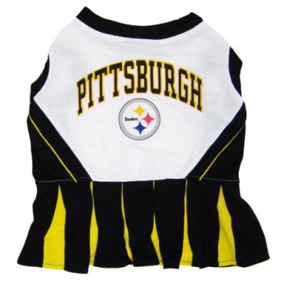 Pets First NFL Pittsburgh Steelers Dog Cheerleader Dress, Medium