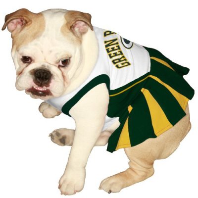 Pets First GBP-4007-SM NFL Green Bay Packers Dog Cheerleader Dress, Small