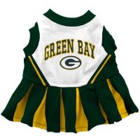 Pets First GBP-4007-SM NFL Green Bay Packers Dog Cheerleader Dress, Small