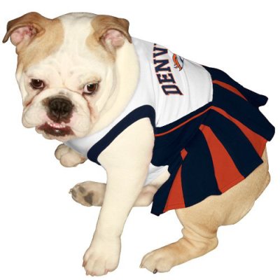 Pets First DEN-4007-MED NFL Denver Broncos Dog Cheerleader Dress, Medium