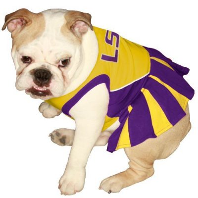 Pets First NCAA LSU Tigers Cheerleader Dog Outfit, Medium