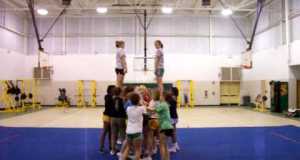 Bessemer City High School Cheerleaders High Split Pyramid