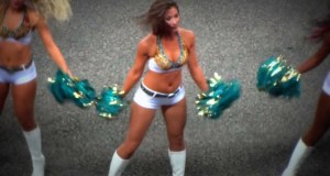 Monica (Roar Cheerleader) entertains at Wembley 2013 for the Jaguars
