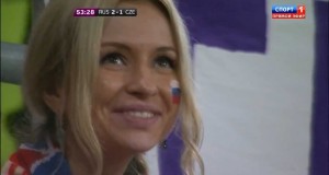 Beautiful Russian Cheerleader at European CUP at Russia – Czech Republic