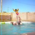 Cheer stunts in pool(: